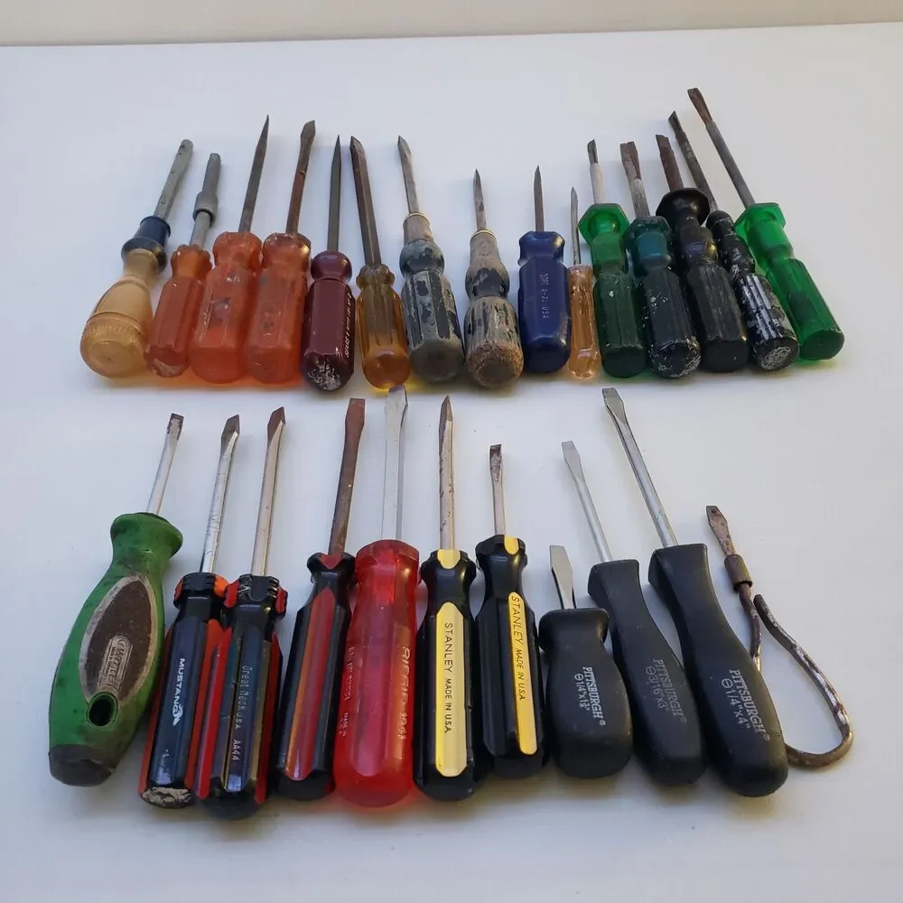 Vintage Lot of Flathead Screwdrivers Quick Edge Snap On TM 4E Craftsman Socket - Picture 7 of 16